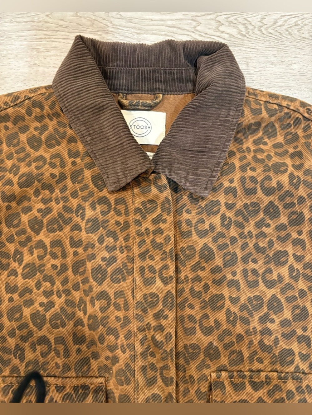STOOSH Cheetah Brown Wash Crop Barn Jacket - Picture 6 of 7